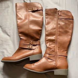 Brown high boots